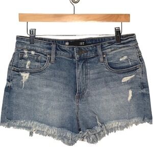 KUT From The Kloth Jane High Rise Distressed Denim Shorts -‎ Women's Size 4